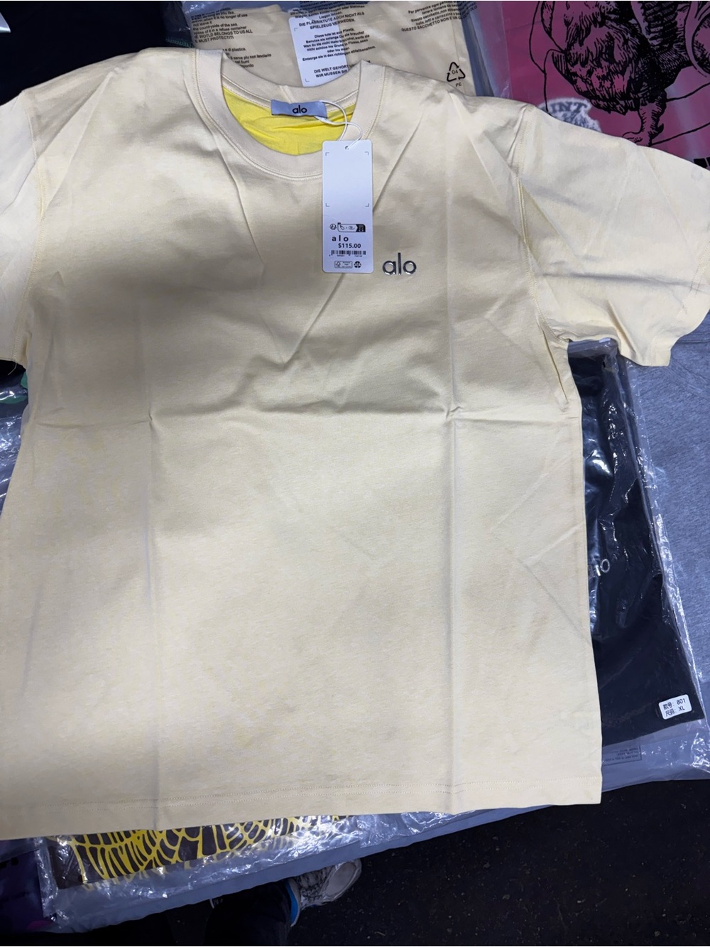 ALO Yoga Kids Pale Yellow Crew Tee